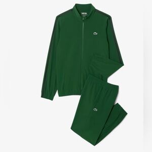 Lacoste Dark Green Athletic Set TrackSet in Taffeta NWT